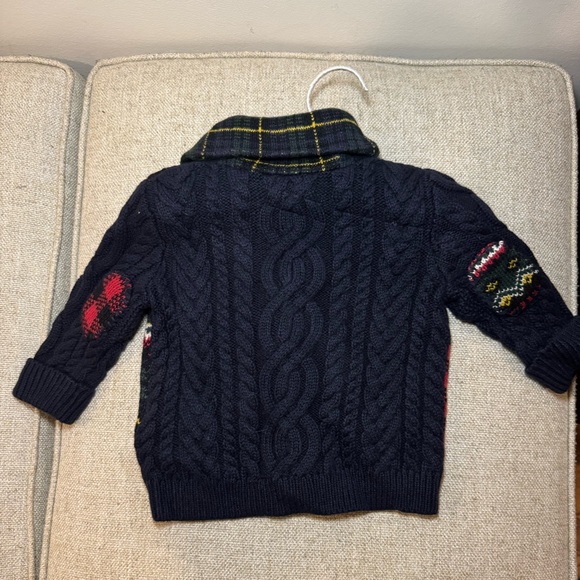 NWT Ralph Lauren Boys Patchwork Cable Knit Cardigan. Holiday Christmas - Picture 8 of 11